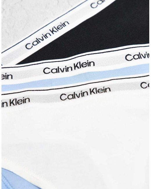 Calvin Klein White Icon Logo 3 Pack Thongs