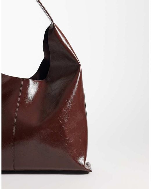 ASOS Brown Scoop Bonded Tote Bag