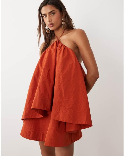 ASOS Red Halter Neck Trapeze Mini Dress