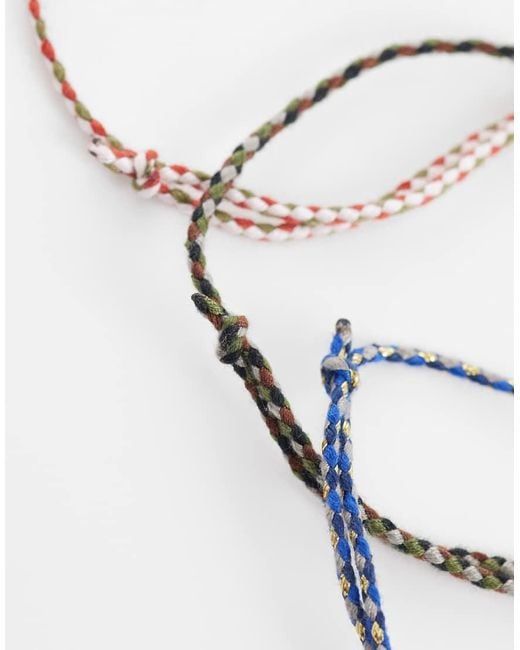 ASOS Multicolor 3 Pack Puller Rope Cord Bracelets for men