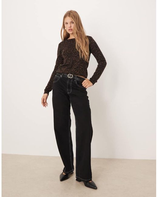 Mango Brown Fine Knitted Top