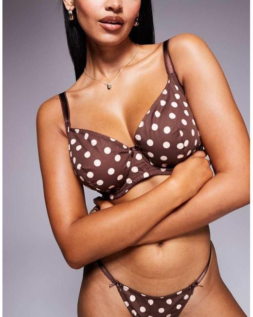 ASOS Black Fuller Bust Shay Polka Dot Underwire Balcony Bra