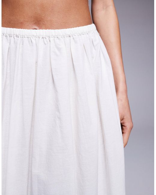 ASOS Gray Angie Cotton Poplin Broderie Beach Maxi Skirt