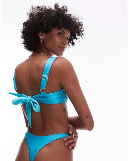 VDM The Label Blue Vdm Reversible High Rise Bikini Bottom