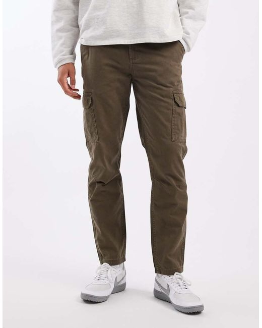 New Look Gray Washed Cargo Trousers for men