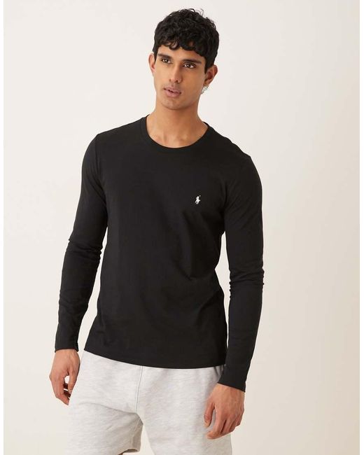 Polo Ralph Lauren Black Cotton Jersey Lounge Long Sleeve T-shirt for men