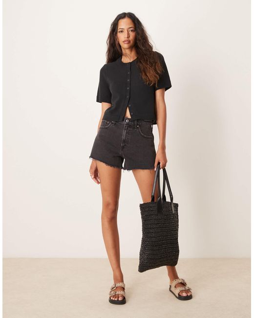 Abercrombie & Fitch Black – kurzärmlige strickjacke