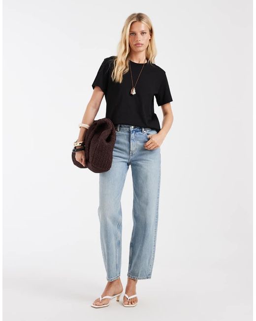 & Other Stories Black Relaxed Short Sleeved T-shirt