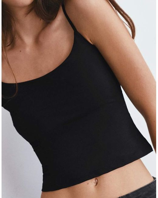 Pull&Bear Black Adjustable Thin Strap Top