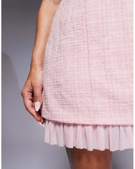 ASOS Purple Mini Dress With Soft Ruffled Hem