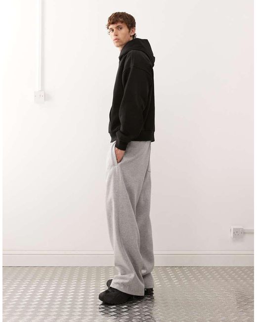 Weekday Gray Heavyweight Jersey Oversized Wide Leg joggers for men