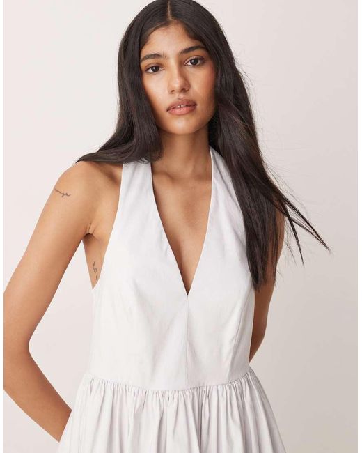 ASOS White Sleeveless Shirt Skater Dress