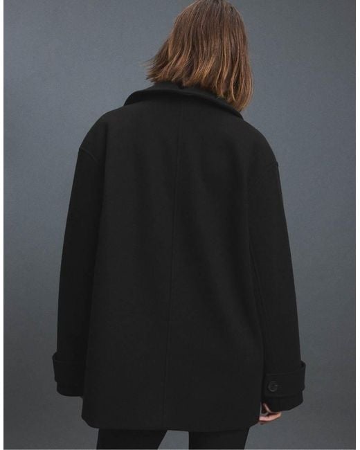 Stradivarius Gray Shawl Neck Short Coat
