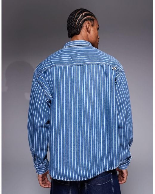 Aape By A Bathing Ape Blue Aape By A Bathing Ape Aape Now Denim Long Sleeve Shirt for men