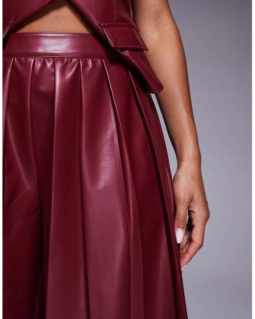 ASOS Purple Pu Pleated Trouser Co-Ord