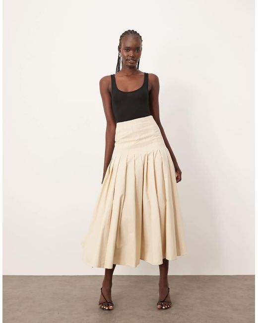 ARRANGE Natural Ultimate Structured Pleated Maxi Skirt