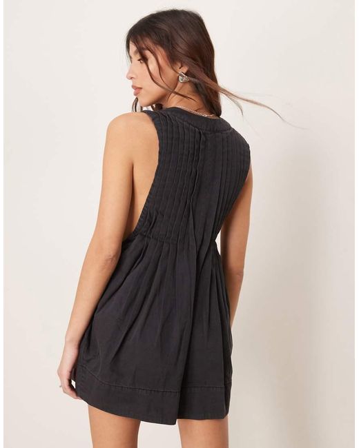 Free People Black Webster Tie-front Romper