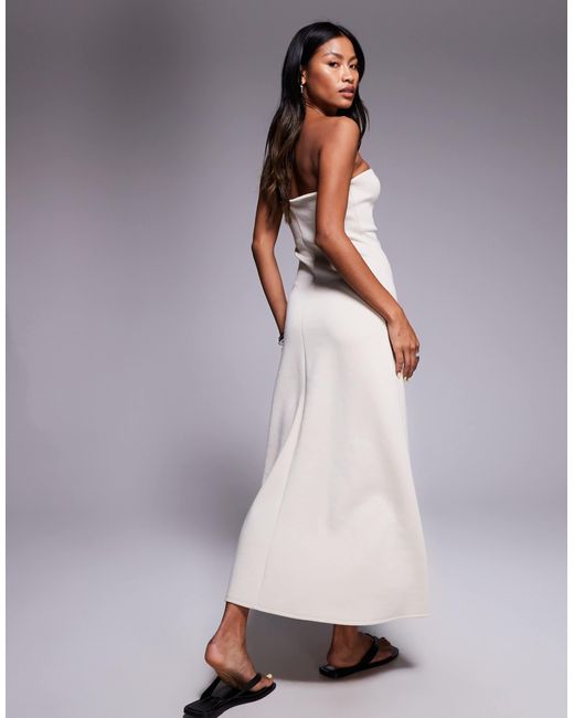 River Island Natural Bandeau Maxi Dress