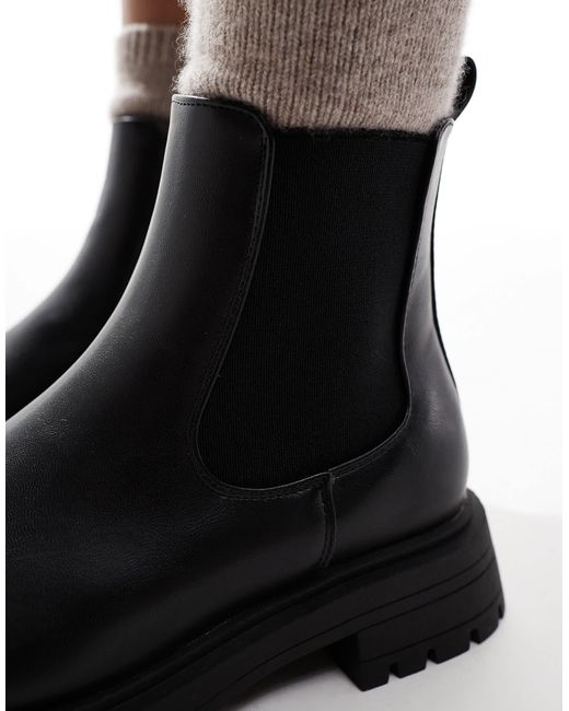 asos design alana chunky chelsea boots in black