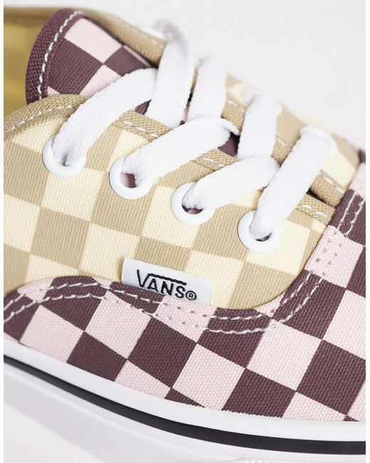 Vans White Authentic sneaker mit schachbrettmuster
