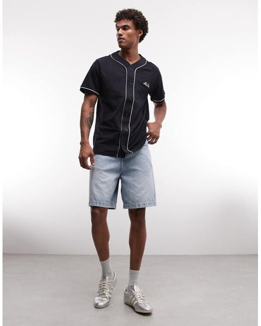 KTZ Blue Logo Baseball Short Sleeve Jersey for men
