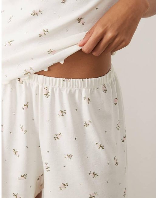 ASOS White Mix & Match Pointelle Pyjama Short