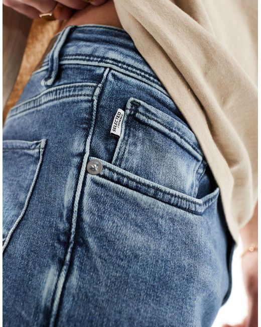 SELECTED – leon – schmal geschnittene jeans in Blue für Herren
