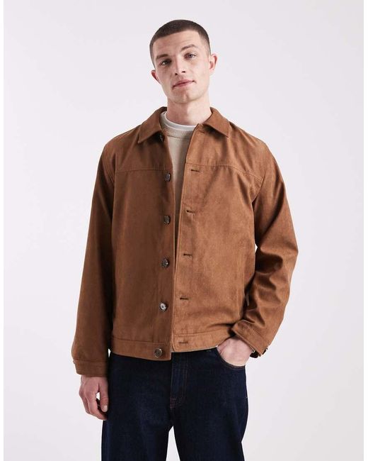 Jack & Jones Blue Faux Suede Jacket for men
