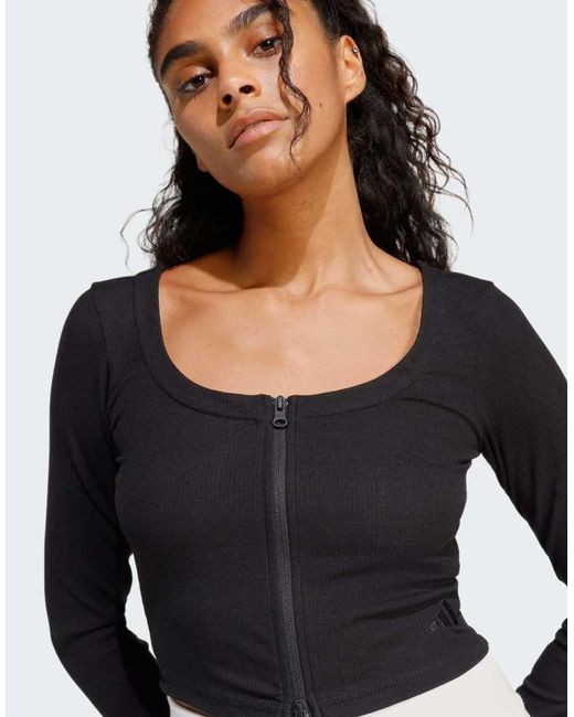 Adidas Originals Black Seasonal Essentials Rib Cardigan
