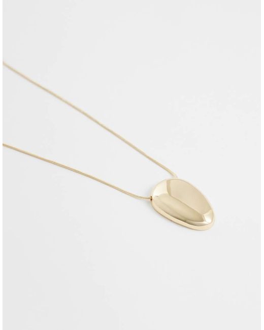 ASOS White Asos Design Curve Necklace With Small Clean Oval Pendant