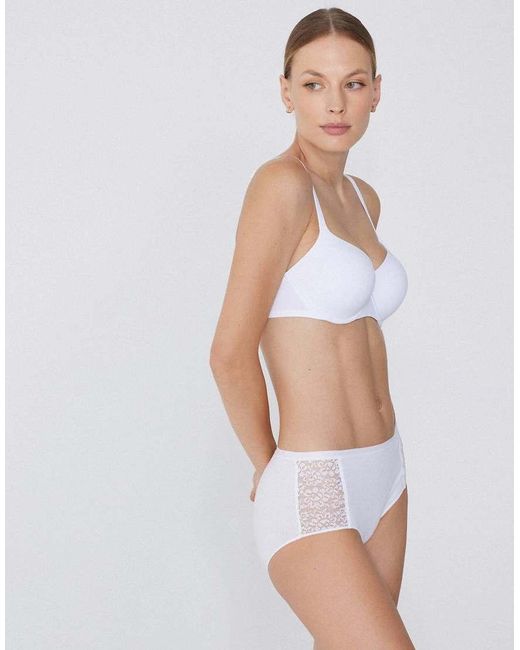 Tezenis White High-Waisted Knickers
