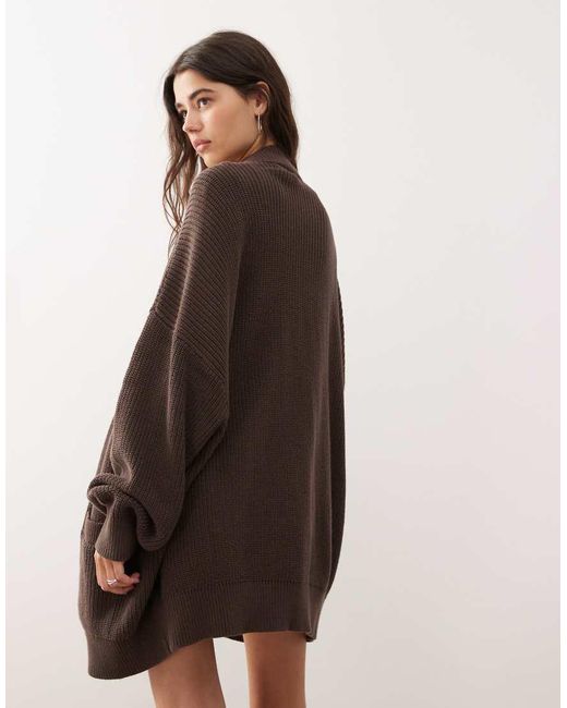 Monki Brown Oversized Cardigan