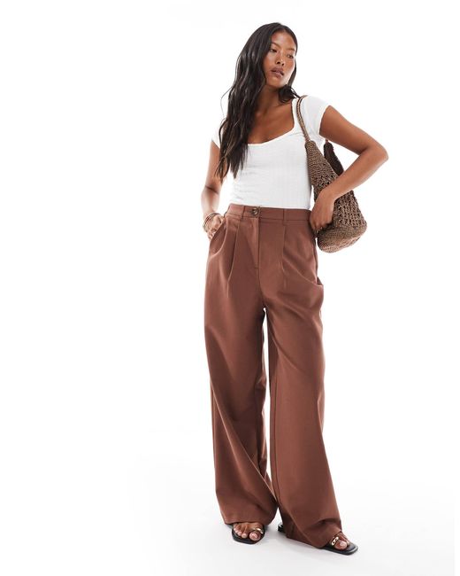 Miss Selfridge Natural Tailored Wide Leg Pants
