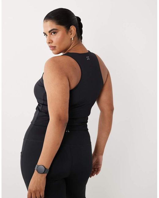 4505 Blue Curve Icon Active Racer Back Vest With Inner Bra And Removable Padding