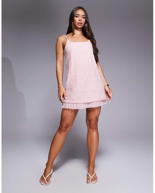 ASOS Purple Mini Dress With Soft Ruffled Hem