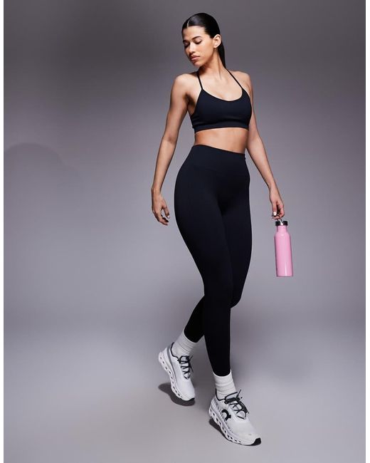 4505 Blue Seamless Baby Rib High Waist Gym leggings