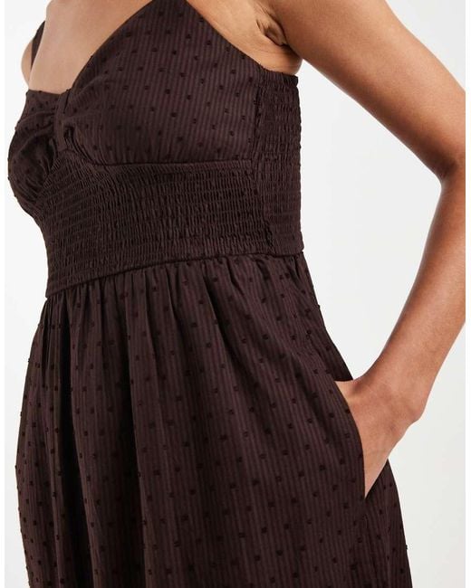 Hollister Black Striped V Neck Strappy Maxi Dress With Slit