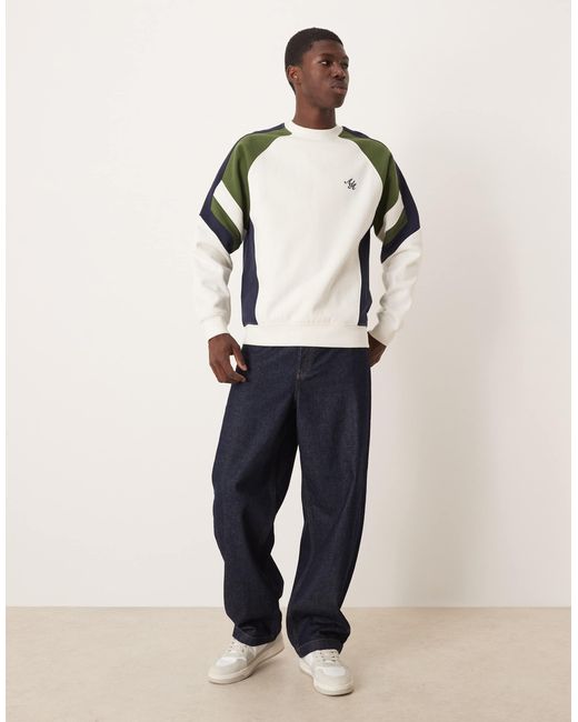 Alma de Ace Natural Peli Colour Block Sweatshirt for men