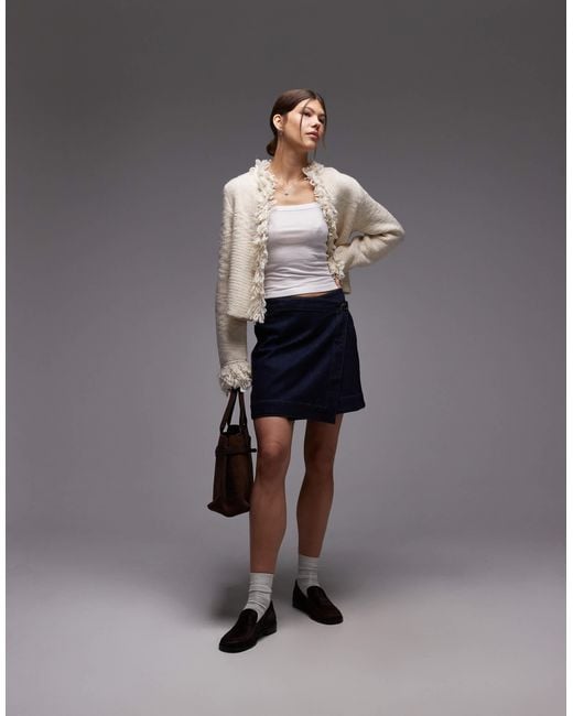 Gilet à bordures texturées - ivoire emory park en coloris Gray