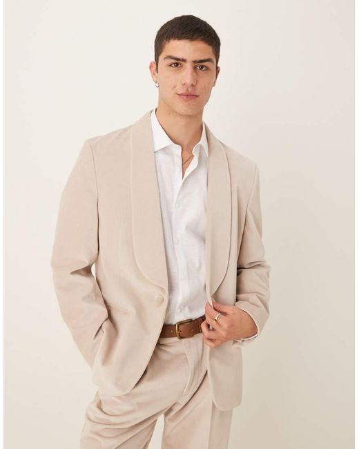 Americana Veraniega Ligera De Corte Slim De Terciopelo De Algodón De -Neutro ASOS de hombre de color Natural
