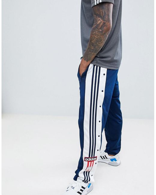 Adidas Originals Blue Adibreak Popper Sweatpants In Navy Cz0678 for men