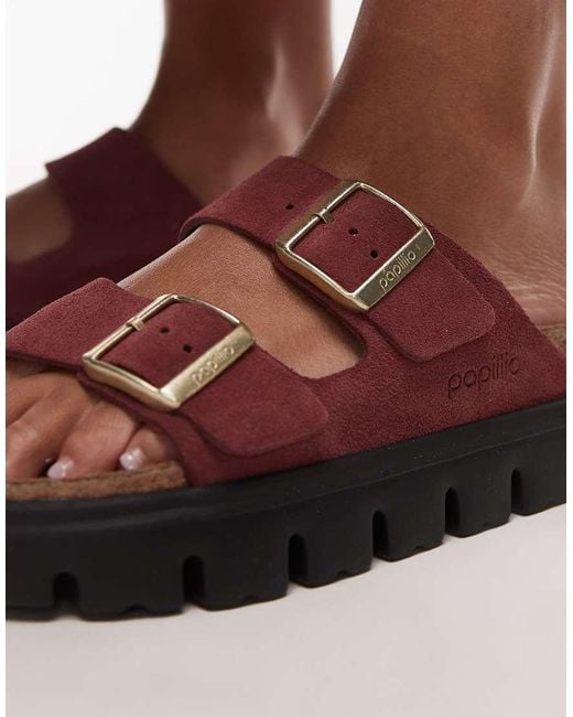 Sandalias Uva Zinfandel Con Suela Gruesa Arizona Papillio De Birkenstock de color Pink