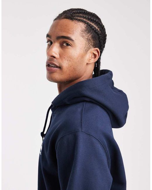 Parlez Blue Screen Printed Fishing Graphic Logo Hoodie With Back Print for men