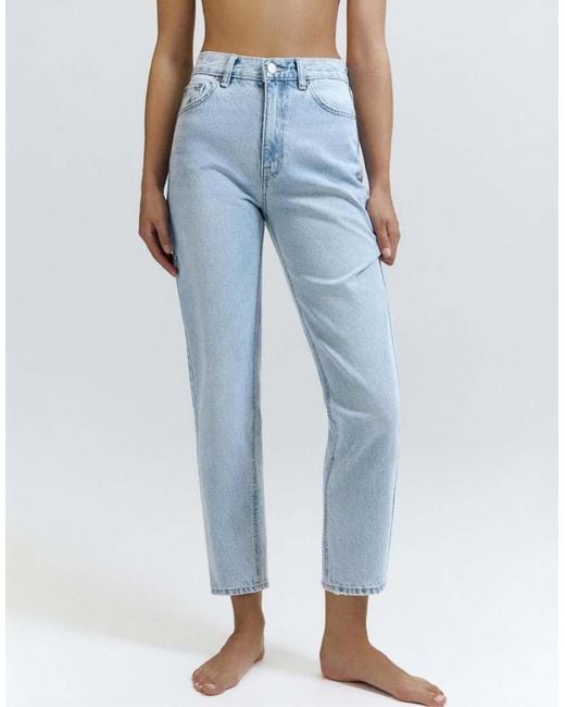 Pull&Bear Blue High Waist Mom Jeans