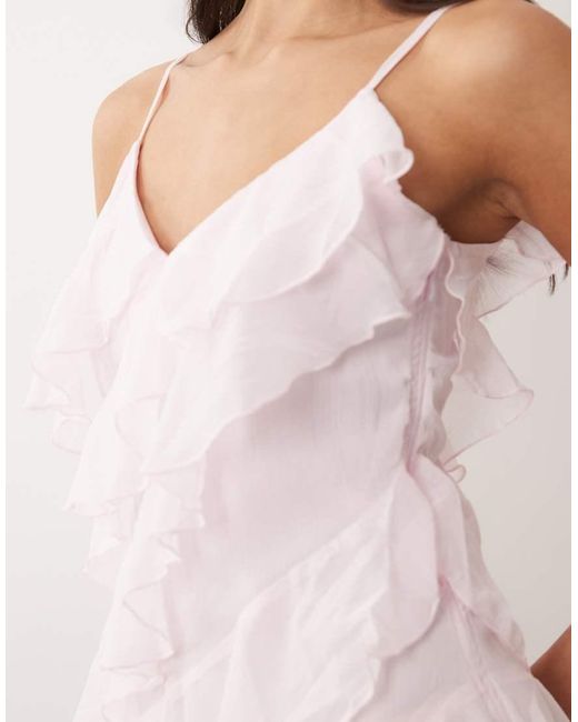 Vila White Ruffle Cami Mini Dress