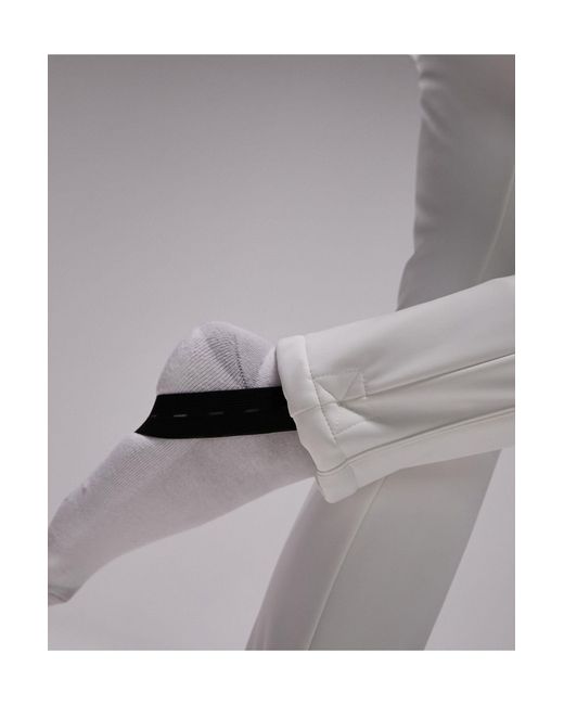 Sno - pantaloni da sci elasticizzati slim écru con staffe di TOPSHOP in Gray