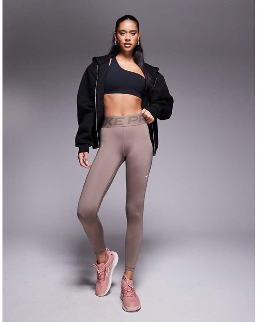 Nike Brown Nike Pro Training Dri-fit Sculpt High Waisted leggings