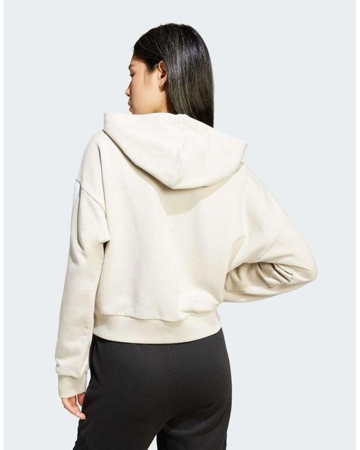 Adidas Originals White Essentials 3-Stripes French Terry Full-Zip Hoodie