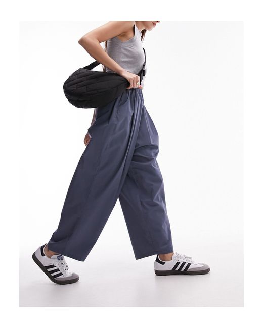 TOPSHOP Pull On Pleated Balloon Trouser in Blue Lyst UK