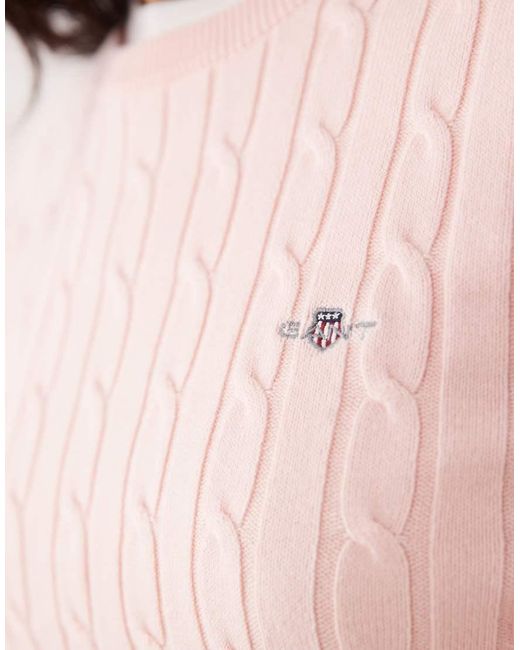 Gant Pink Cable Knit Sweater